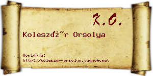 Koleszár Orsolya névjegykártya